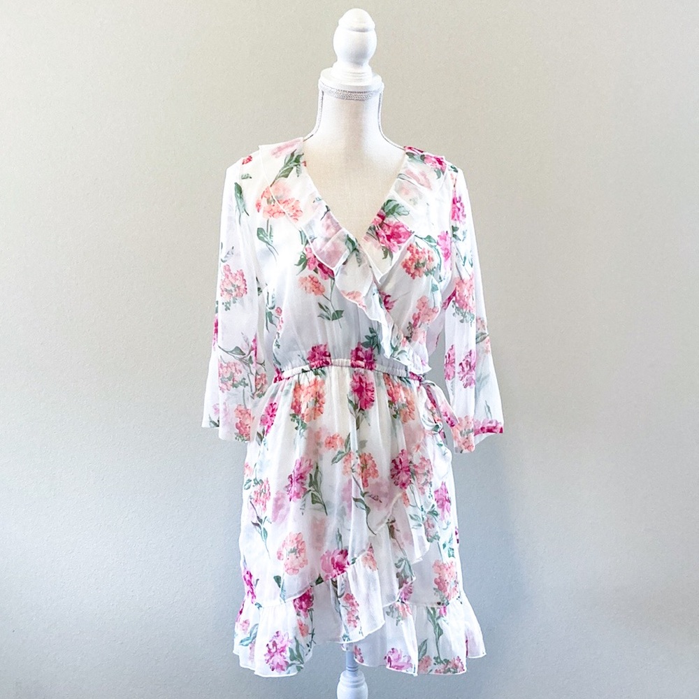 Abercrombie & Fitch Floral Wrap Dress with Elastic Waist